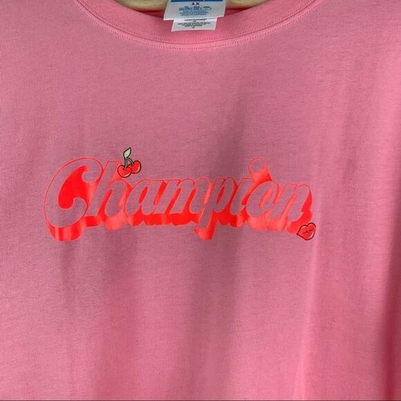 Champion x KNC Beauty Lightweight Cropped Tee '70s Knockout Champion Script 1X - Picture 8 of 12
